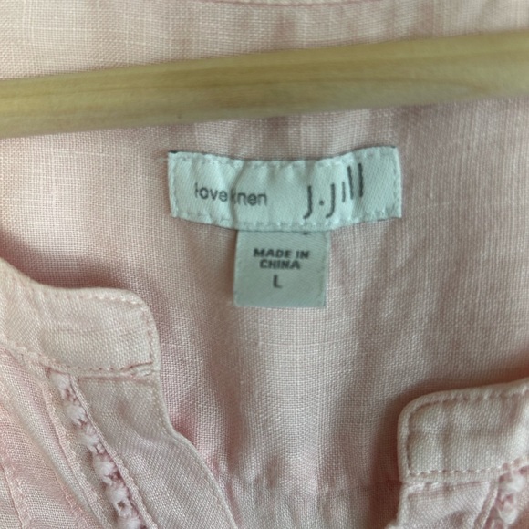 J.Jill Love Linen 100% Linen Boho Coastal Cowgirl Beachy Resort  Tunic Size L - Picture 10 of 14